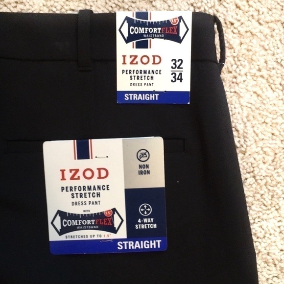 New-izod Performance Stretch Straight Dress Pants - Picture 5 of 7